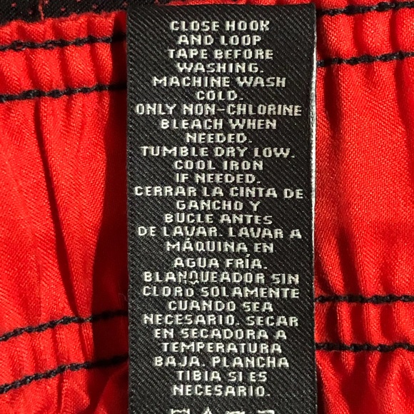 OP Swim Trunks with Mesh Lining Black, Red Grey & White Size M (32-34) EUC - Picture 5 of 5